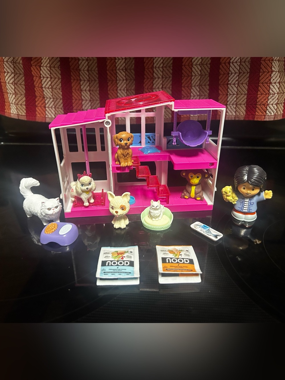 Little Barbie Pet House 5” Playset: Cats, Dogs, Monkey, Girl & Accessories GREAT